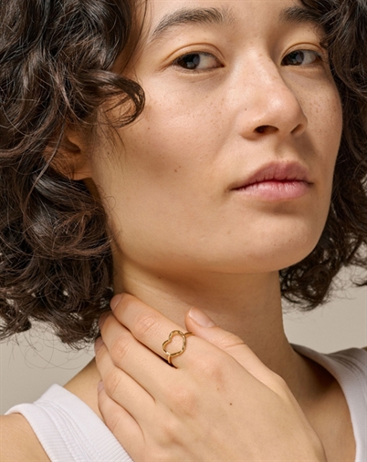Enamel Copenhagen - Organic Heart Ring - Guldfarvet